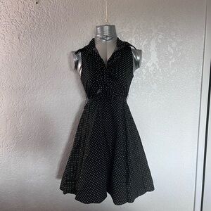 Elegant Black Polka Dot Dress